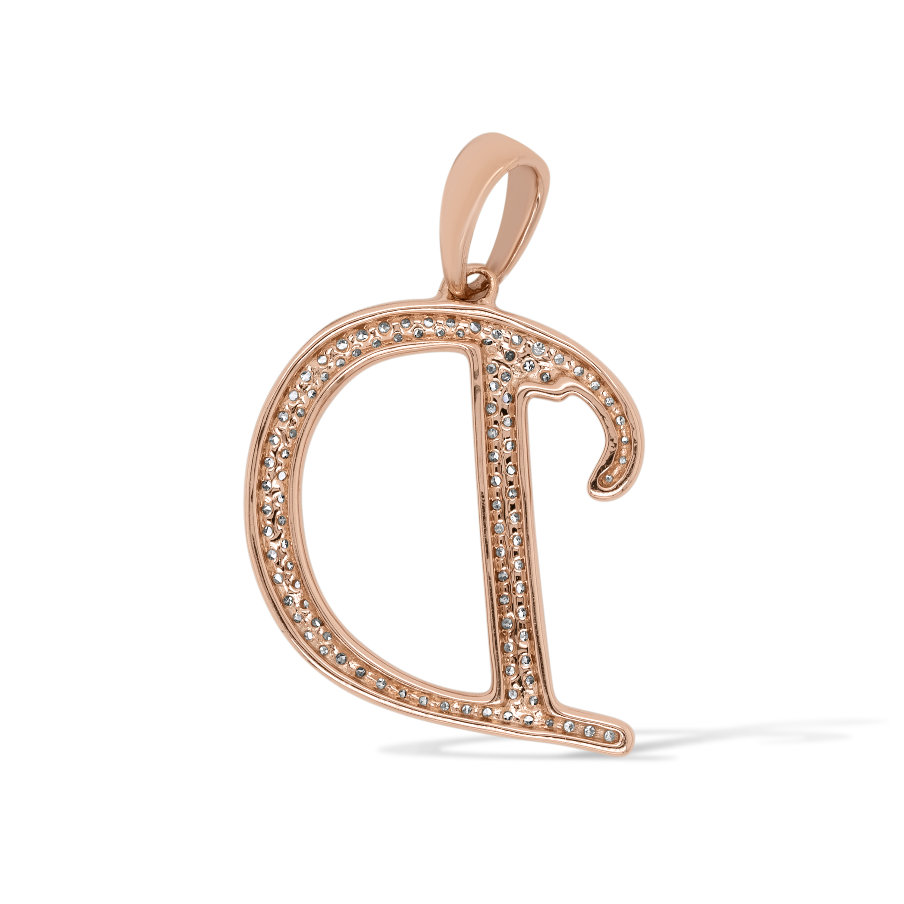 Diamond Letter D Pendant 0.25 ct. 14K Rose Gold